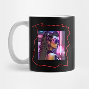 Asian Beauty profile wearing sun shades Mug